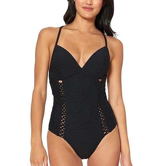 Jessica Simpson Rose Bay Textured SwimsuIt - Picture 1 of 7